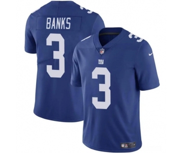 Men's New York Giants #3 Deonte Banks Blue Vapor Untouchable Limited Football Stitched Jersey
