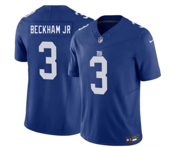 Men's New York Giants #3 Odell Beckham Jr Blue 2026 F.U.S.E. Vapor Untouchable Limited Football Stitched Jersey
