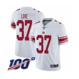 Men's New York Giants #37 Julian Love White Vapor Untouchable Limited Player 100th Season Football Jersey