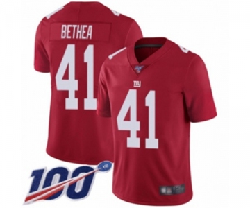 Men's New York Giants #41 Antoine Bethea Red Limited Red Inverted Legend 100th Season Football Jersey