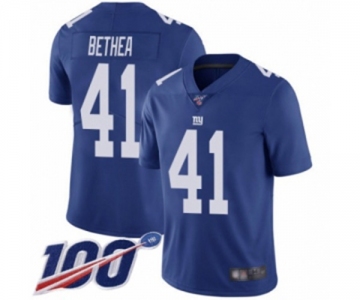 Men's New York Giants #41 Antoine Bethea Royal Blue Team Color Vapor Untouchable Limited Player 100th Season Football Jersey