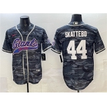 Men's New York Giants #44 Cam Skattebo Gray Camo With Patch Cool Base Stitched Baseball Jersey