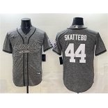 Men's New York Giants #44 Cam Skattebo Gray With Patch Cool Base Stitched Baseball Jersey Men's New York Giants #44 Cam Skattebo Gray With Patch Cool Base Stitched Baseball Jersey