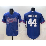 Men's New York Giants #44 Cam Skattebo Royal Pinstripe With Patch Cool Base Stitched Baseball Jersey Men's New York Giants #44 Cam Skattebo Royal Pinstripe With Patch Cool Base Stitched Baseball Jersey