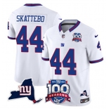 Men's New York Giants #44 Cam Skattebo White 2025 Draft F.U.S.E. 100th Season & State Patch Vapor Limited Football Stitched Jersey