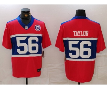 Men's New York Giants #56 Lawrence Taylor Limited Red Alternate FUSE Team Patch Vapor Jersey