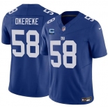 Men's New York Giants #58 Bobby Okereke Blue 2025 F.U.S.E. With 2-Star C Patch Vapor Untouchable Limited Football Stitched Jersey