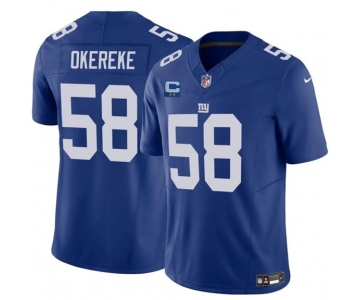 Men's New York Giants #58 Bobby Okereke Blue 2025 F.U.S.E. With 2-Star C Patch Vapor Untouchable Limited Football Stitched Jersey