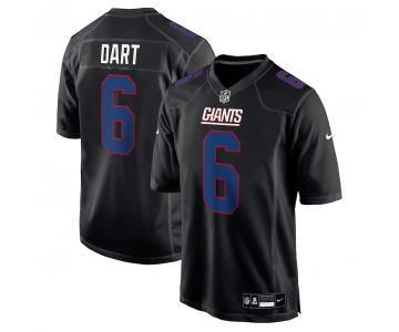 Men's New York Giants #6 Jaxson Dart Carbon Black Fashion Game Nike Jersey