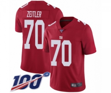 Men's New York Giants #70 Kevin Zeitler Red Limited Red Inverted Legend 100th Season Football Jersey