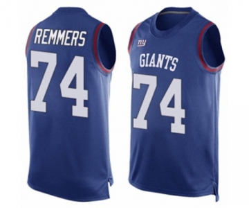 Men's New York Giants #74 Mike Remmers Limited Royal Blue Player Name & Number Tank Top Football Jersey