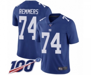 Men's New York Giants #74 Mike Remmers Royal Blue Team Color Vapor Untouchable Limited Player 100th Season Football Jersey