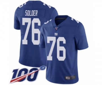 Men's New York Giants #76 Nate Solder Royal Blue Team Color Vapor Untouchable Limited Player 100th Season Football Jersey