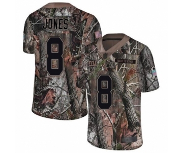 Men's New York Giants #8 Daniel Jones Limited Camo Rush Realtree Football Jersey
