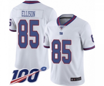 Men's New York Giants #85 Rhett Ellison Limited White Rush Vapor Untouchable 100th Season Football Jersey