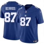 Men's New York Giants #87 Braxton Berrios Blue 2026 F.U.S.E. Vapor Untouchable Limited Football Stitched Jersey