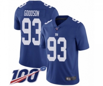 Men's New York Giants #93 B.J. Goodson Royal Blue Team Color Vapor Untouchable Limited Player 100th Season Football Jersey