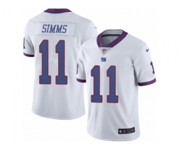 Men's Nike New York Giants #11 Phil Simms Limited White Rush NFL Jersey