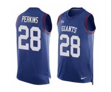 Men's Nike New York Giants #28 Paul Perkins Limited Royal Blue Player Name & Number Tank Top NFL Jersey