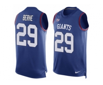 Men's Nike New York Giants #29 Nat Berhe Limited Royal Blue Player Name & Number Tank Top NFL Jersey