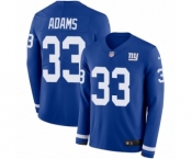 Men's Nike New York Giants #33 Andrew Adams Limited Royal Blue Therma Long Sleeve NFL Jersey