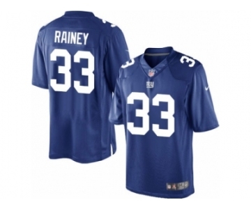 Men's Nike New York Giants #33 Bobby Rainey Limited Royal Blue Team Color NFL Jersey