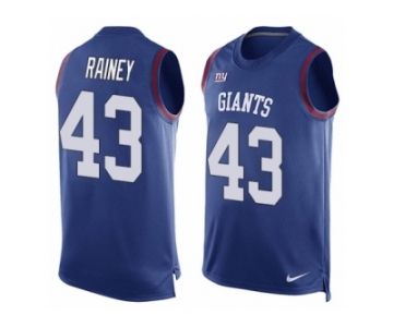 Men's Nike New York Giants #43 Bobby Rainey Limited Royal Blue Player Name & Number Tank Top NFL Jersey