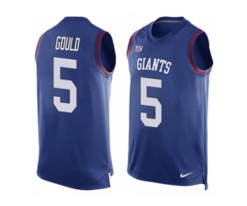 Men's Nike New York Giants #5 Robbie Gould Limited Royal Blue Player Name & Number Tank Top NFL Jersey