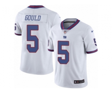 Men's Nike New York Giants #5 Robbie Gould Limited White Rush NFL Jersey