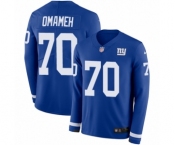 Men's Nike New York Giants #70 Patrick Omameh Limited Royal Blue Therma Long Sleeve NFL Jersey