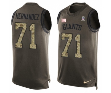 Men's Nike New York Giants #71 Will Hernandez Limited Green Salute to Service Tank Top NFL Jersey