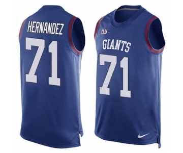 Men's Nike New York Giants #71 Will Hernandez Limited Royal Blue Player Name & Number Tank Top NFL Jersey