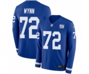 Men's Nike New York Giants #72 Kerry Wynn Limited Royal Blue Therma Long Sleeve NFL Jersey