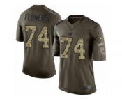 Men's Nike New York Giants #74 Ereck Flowers Limited Green Salute to Service NFL Jersey