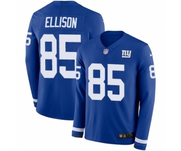 Men's Nike New York Giants #85 Rhett Ellison Limited Royal Blue Therma Long Sleeve NFL Jersey