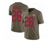 Nike New York Giants #26 Saquon Barkley Olive Men Stitched NFL Limited 2017 Salute To Service Jersey