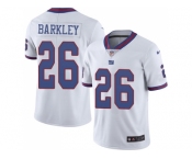 Nike New York Giants #26 Saquon Barkley White Men Stitched NFL Limited Rush Jersey