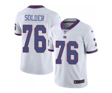Nike New York Giants #76 Nate Solder White Men Stitched NFL Limited Rush Jersey