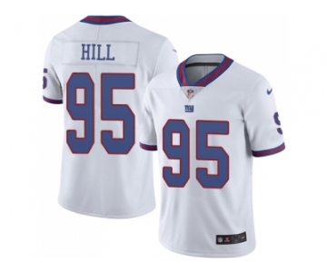 Nike New York Giants #95 B.J. Hill White Men Stitched NFL Limited Rush Jersey