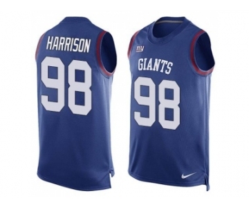 Nike New York Giants #98 Damon Harrison Royal Blue Team Color Men's Stitched NFL Limited Tank Top Jersey