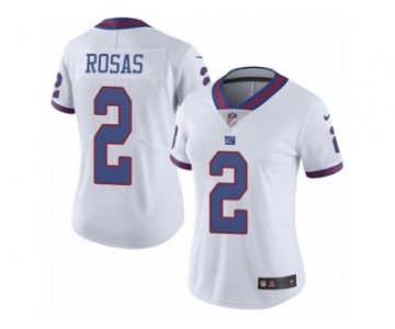Women Nike New York Giants #2 Aldrick Rosas Limited White Rush Vapor Untouchable NFL Jersey
