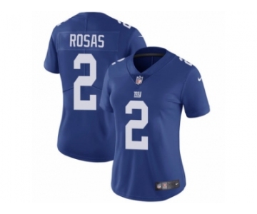 Women Nike New York Giants #2 Aldrick Rosas Royal Blue Team Color Vapor Untouchable Limited Player NFL Jersey