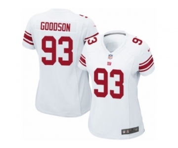 Women Nike New York Giants #93 B.J. Goodson Game White NFL Jersey