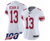 Women's New York Giants #13 Odell Beckham Jr White Vapor Untouchable Limited Player 100th Season Football Jersey