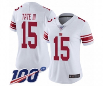 Women's New York Giants #15 Golden Tate III White Vapor Untouchable Limited Player 100th Season Football Jersey
