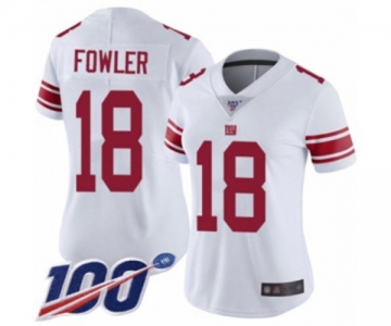 Women's New York Giants #18 Bennie Fowler White Vapor Untouchable Limited Player 100th Season Football Jersey