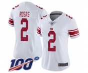 Women's New York Giants #2 Aldrick Rosas White Vapor Untouchable Limited Player 100th Season Football Jersey