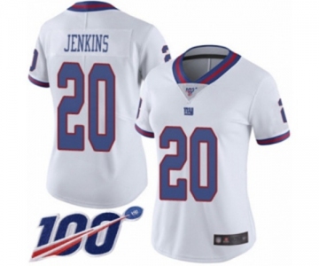 Women's New York Giants #20 Janoris Jenkins Limited White Rush Vapor Untouchable 100th Season Football Jersey