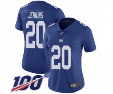 Women's New York Giants #20 Janoris Jenkins Royal Blue Team Color Vapor Untouchable Limited Player 100th Season Football Jersey
