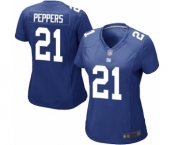 Women's New York Giants #21 Jabrill Peppers Game Royal Blue Team Color Football Jersey